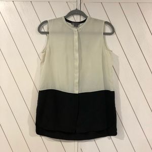Vince colour blocked silk top - S